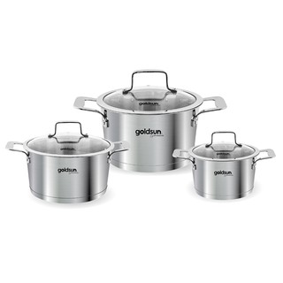 Bộ 3 Nồi Inox 5 Đáy GoldSun Premium GD26-3506SG