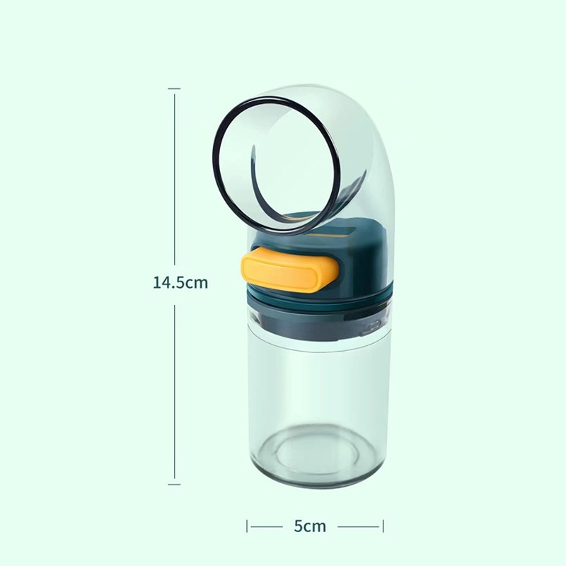 Set 2 hũ đựng gia vị hình ống nước độc đáo nút nhấn kiểm soát lượng gia vị khi nấu ăn