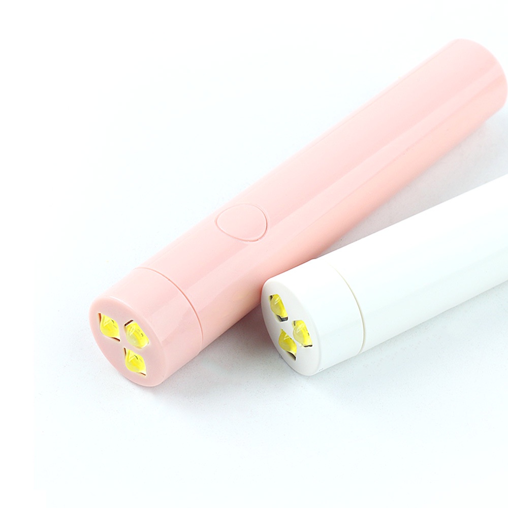 Đèn pin 3 Led UV 3W sạc type C dùng hơ keo, sơn gel (màu ngẫu nhiên)