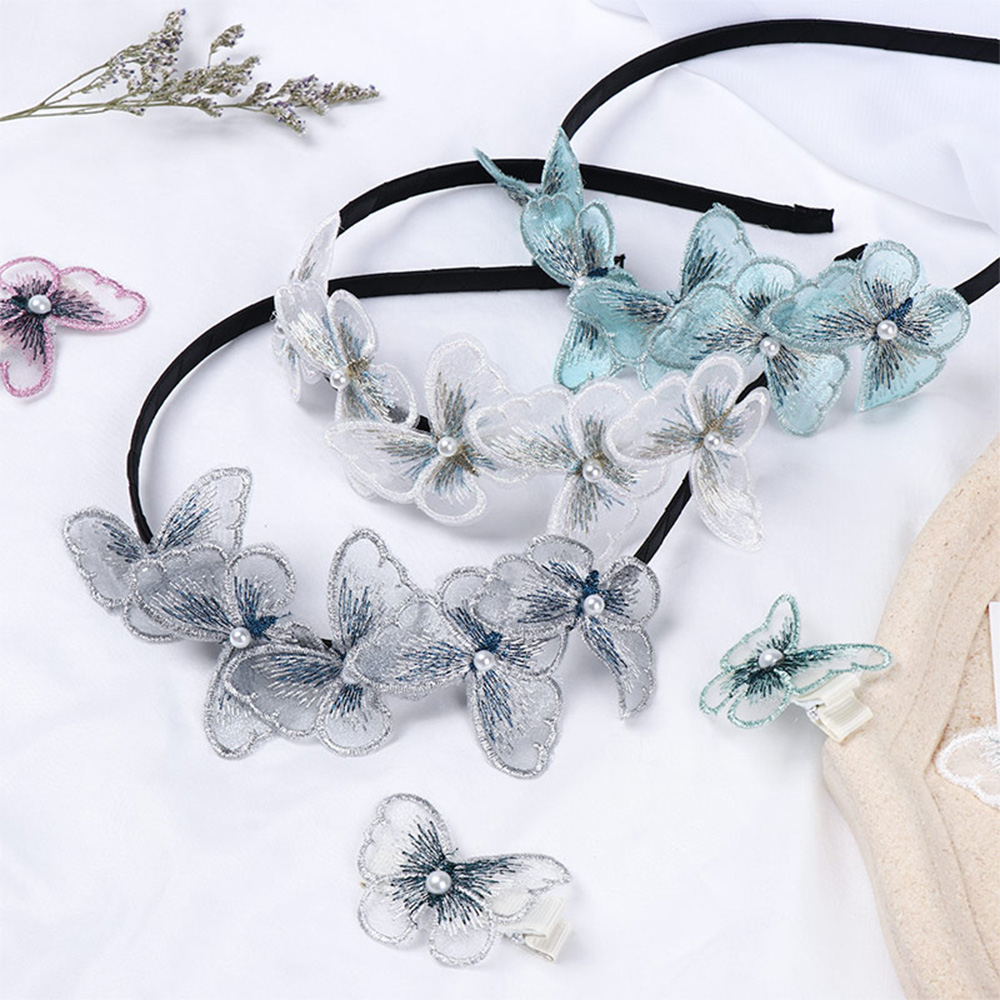 Kẹp Tóc Đính Ngọc Trai Hình Bướm Nhiều Màu Thời Trang Cho Nữ