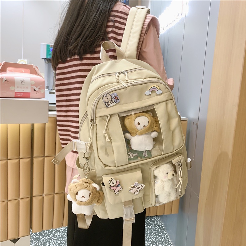 Balo Nữ Đi Học Ulzzang Thời Trang Giá Rẻ, Cặp Đi Học Nữ ANANStore (Tặng Sticker)