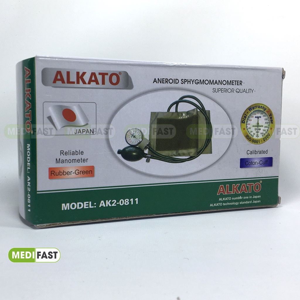 Bộ đo huyết áp cơ ALKATO - AK2 - 0811 - Được sản xuất từ Nhật Bản gồm đo huyết áp và tai nghe