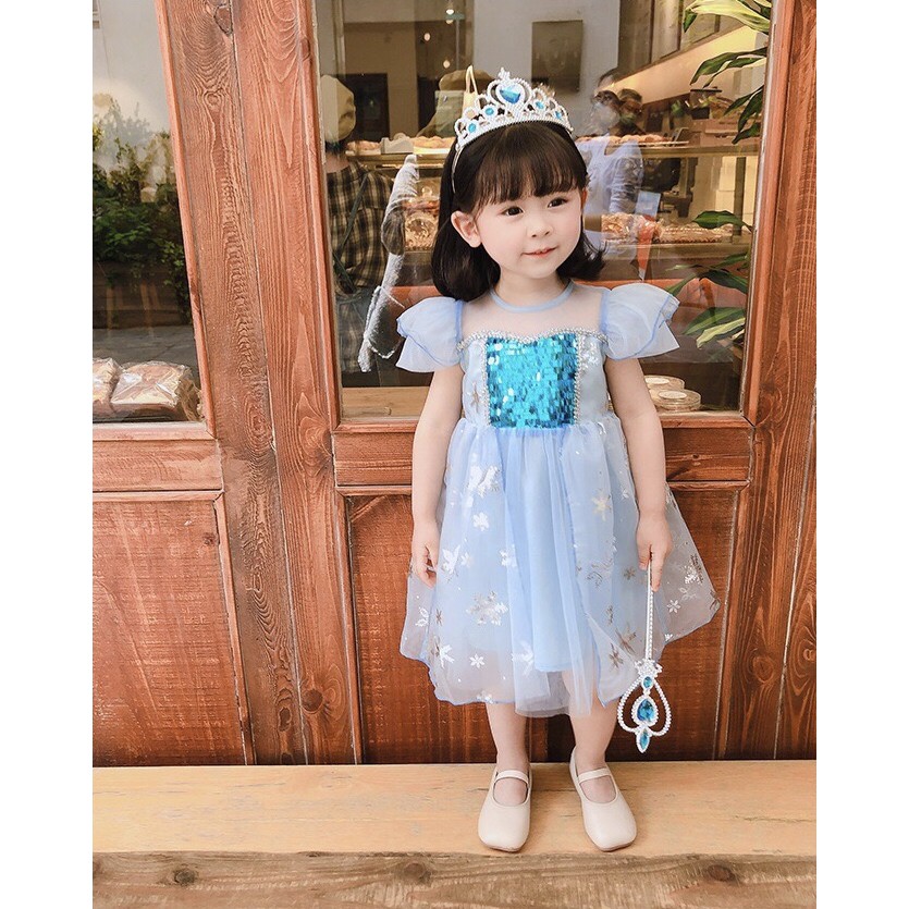 Đầm công chúa Elsa ngắn