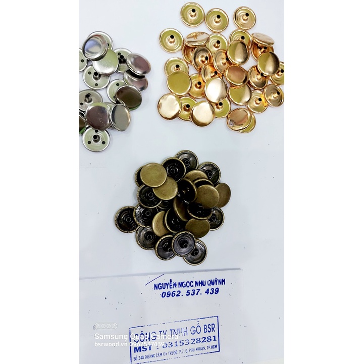 Nút bấm 4 thành phần  Cúc bấm áo khoác Loại 17mm Bằng thau không gỉ Màu bạc, vàng, đồng, đen Phụ liệu may mặc