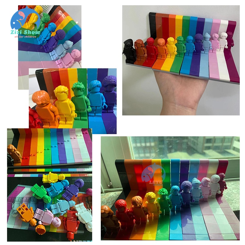 Bộ Đồ Chơi Xếp Hình Minifigures 40516 Màu Cầu Vồng Không Có In Hình Dành Cho Trẻ Em