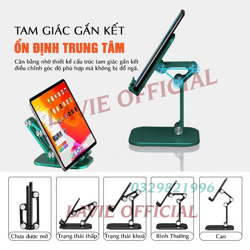 Giá Đỡ Điện Thoại Để Bàn GPro - Giá đỡ Ipad Điều Chỉnh Nhiều Góc Độ Xem Phim, LiveStreem, Gọi Video Facetime