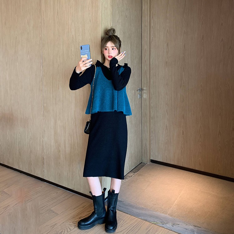 🌸Hàng Order🌸 Sét Váy Len Body với Áo Len Siêu Xinh🌸Hàng Quảng Châu Giá Sốc