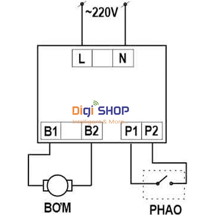 Mạch điều khiển phao bơm nước an toàn 12V 24V 30A 2.2kW có vỏ nhựa