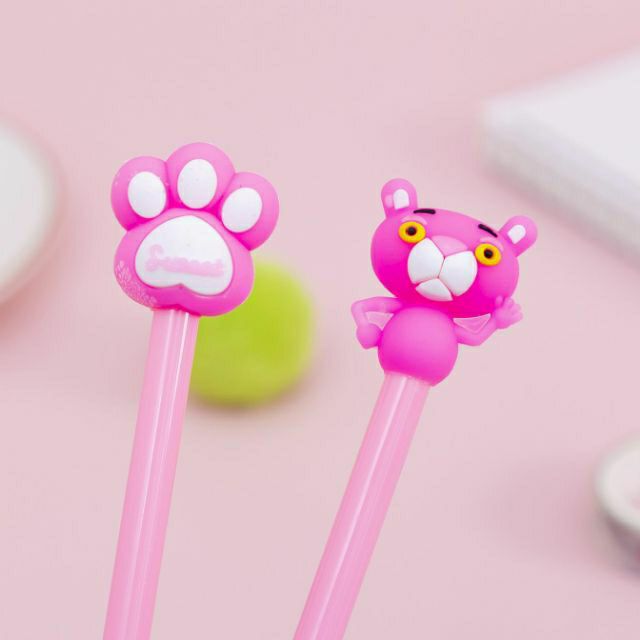 Bút Gel Mực Đen Hình Báo Hồng/Chân Mèo