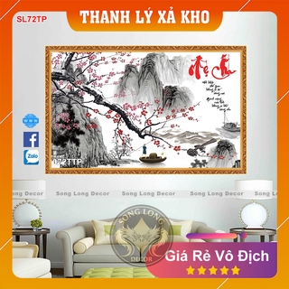Tranh Dán Tường Chữ Cha Mẹ- SL72TP-Tranh 3d Thư Pháp - Song Long Decor