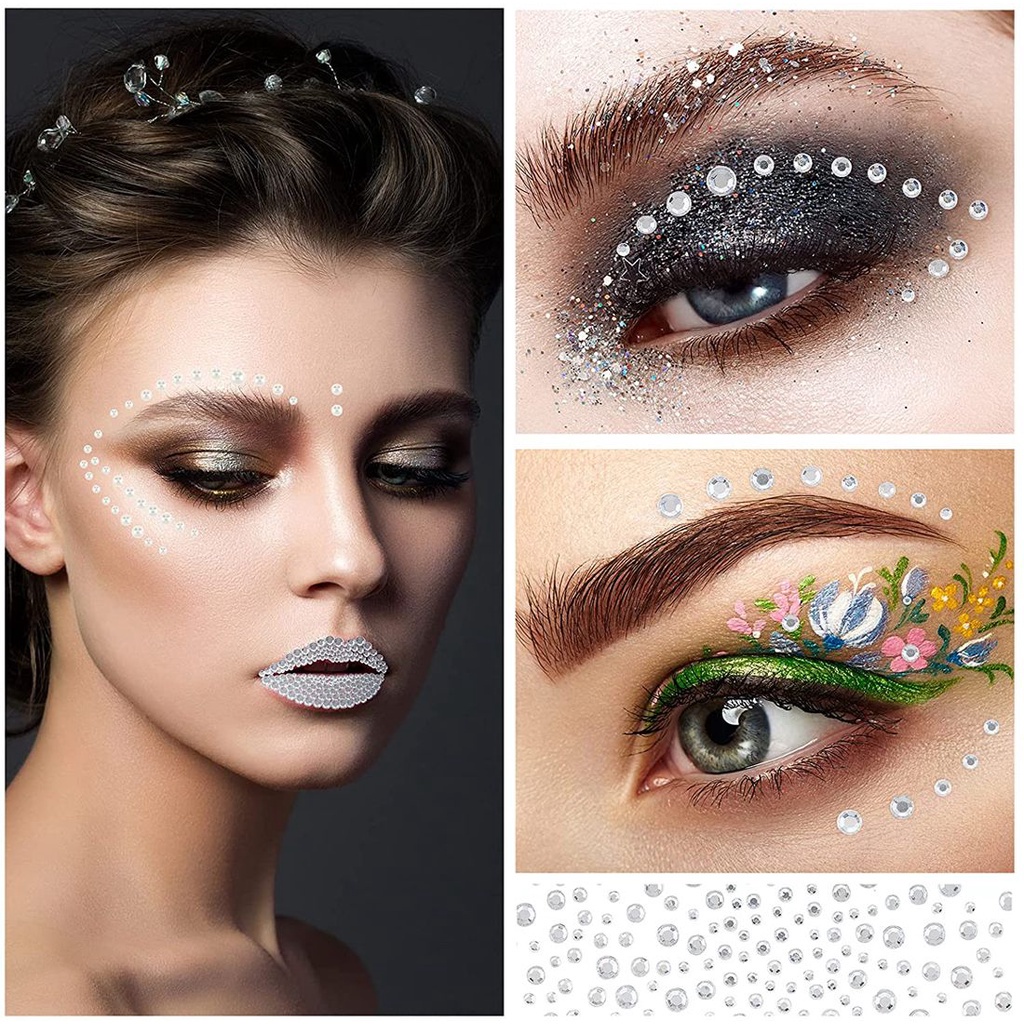 [Hàng mới về] Sticker đá dán trang trí mặt 3/4/5/6mm lấp lánh thời trang cho nữ
