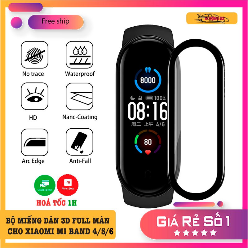 Bộ Miếng Dán 3D Full Màn Cho Xiaomi Mi Band 4/5/6 - Bảo Vệ Mặt Đồng Hồ Một Cách Trọn Vẹn