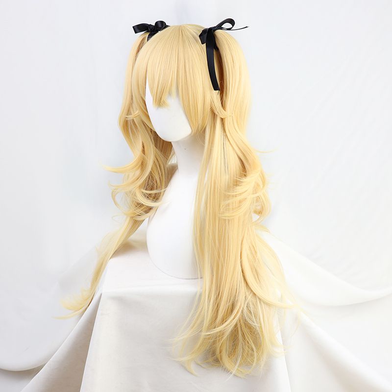 Genshin Impact Fischl Wig Long Ponytails with Ribbon Cosplay Heat Resistant Synthetic Hair Cosplay Wigs