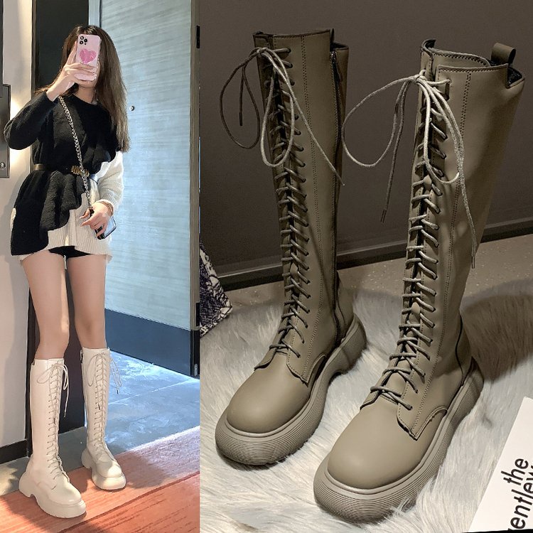 Giày bốt cao gót mũi tròn phối khóa kéo thời trang cá tính cho nữ | BigBuy360 - bigbuy360.vn