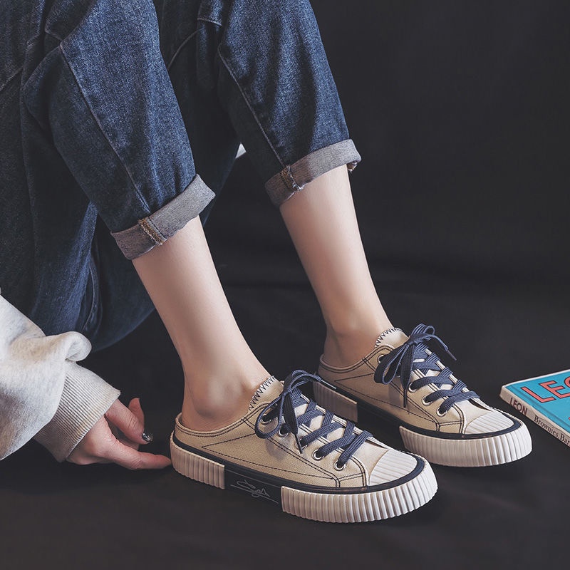 Giày thể thao vải canvas không gót 2022 dễ phối đồ hợp thời trang cho nữ