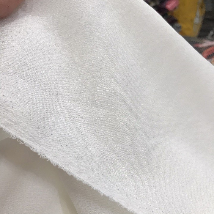 Vải Bán Mét Giá Rẻ - Vải Lụa Cát Nhật Trắng ( Cotton + Polyester ) - Khổ 1m5 - Chất Dày Dặn Co Giãn Nhẹ - May Áo Dài