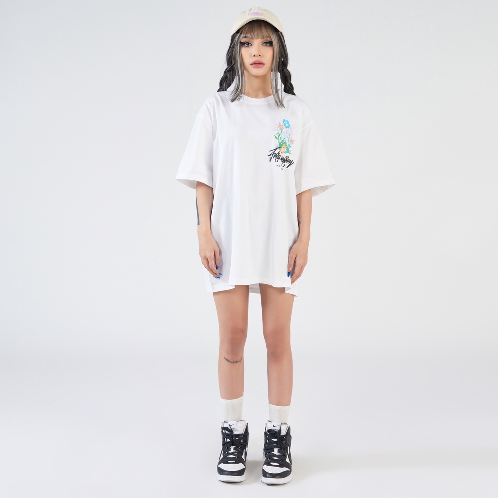 Áo thun in hình The Garden Fusionism - Màu Trắng Đen - Unisex - Form Oversize