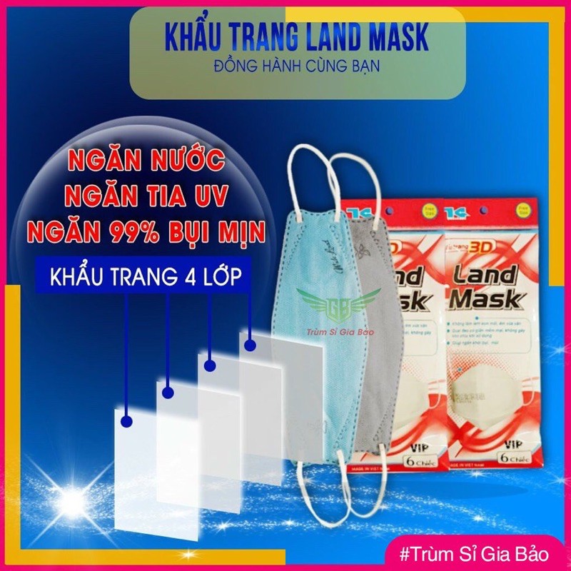 Khẩu trang kf94 3d mask kháng khuẩn tiêu chuẩn Hàn Quốc, khẩu trag 4d land mask y tế 4 lớp chống dịch người lớn - trẻ em