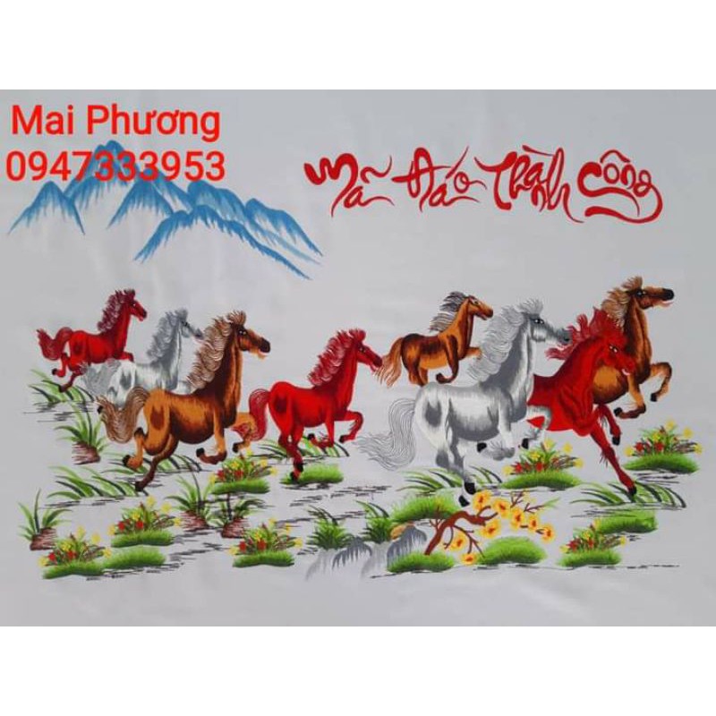 . Bức tranh MÃ ĐÁO THÀNH CÔNG là tranh "ĐÃ THÊU SẴN" về chỉ việc đóng khung.