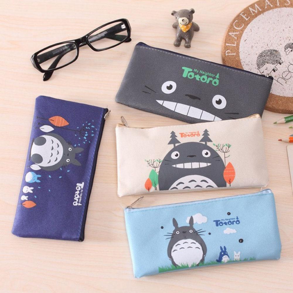 PEWANY Túi Đựng Bút Bằng Vải Oxford Họa Tiết Hoạt Hình Totoro Dễ Thương