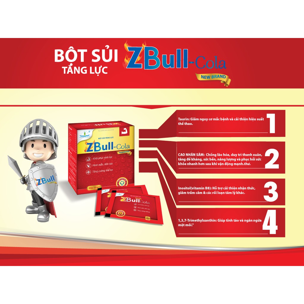 Bột sủi tăng lực ZBULL Cola