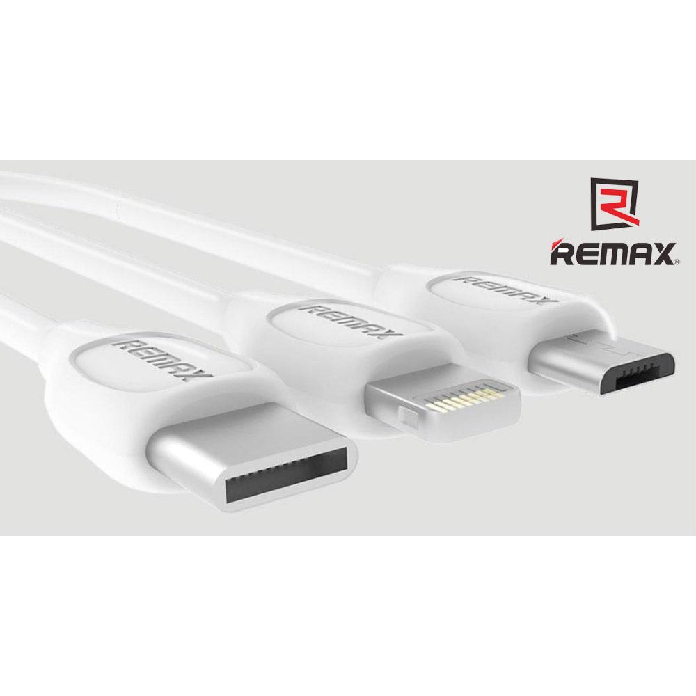 Cáp sạc 3 đầu Dài 0.9m Remax Rc-050TH 3 in 1 Lightning Type C MicroUSB