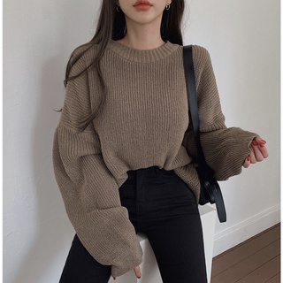 Áo len cổ tròn trơn