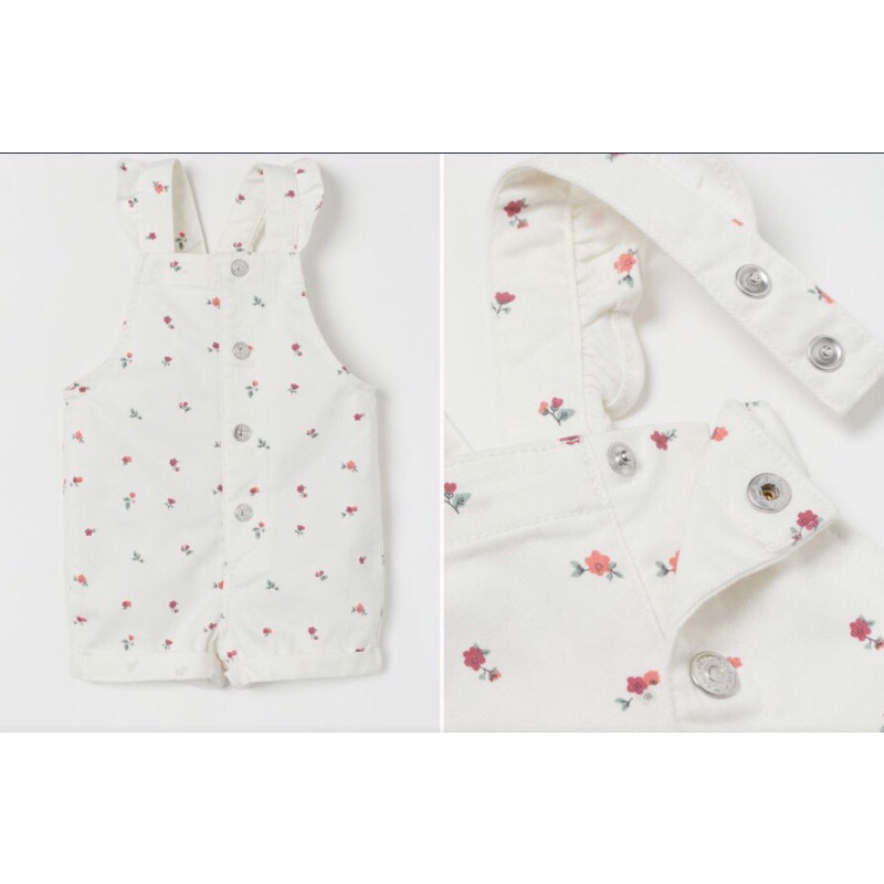 Yếm cánh tiên cho bé- Frill-trimmed dungaree shorts HM UK