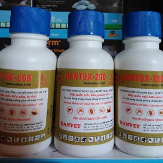 Thuốc diệt ruồi, muỗi, kiến, gián, bọ chét, ve chó... (các loài côn trùng kí sinh trên vật nuôi) Hantox 200