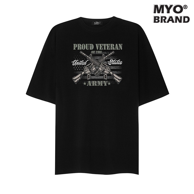 Áo Thun Form Rộng MYO Vải Cotton In Hình Army 2720