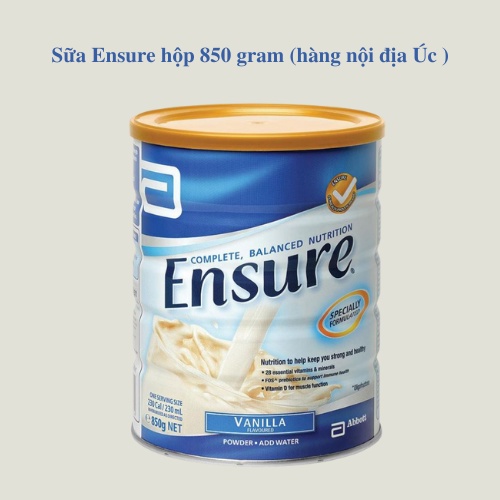 Sữa Ensure Úc Hộp 850G  Hương Vanilla (Hàng nội địa Úc)