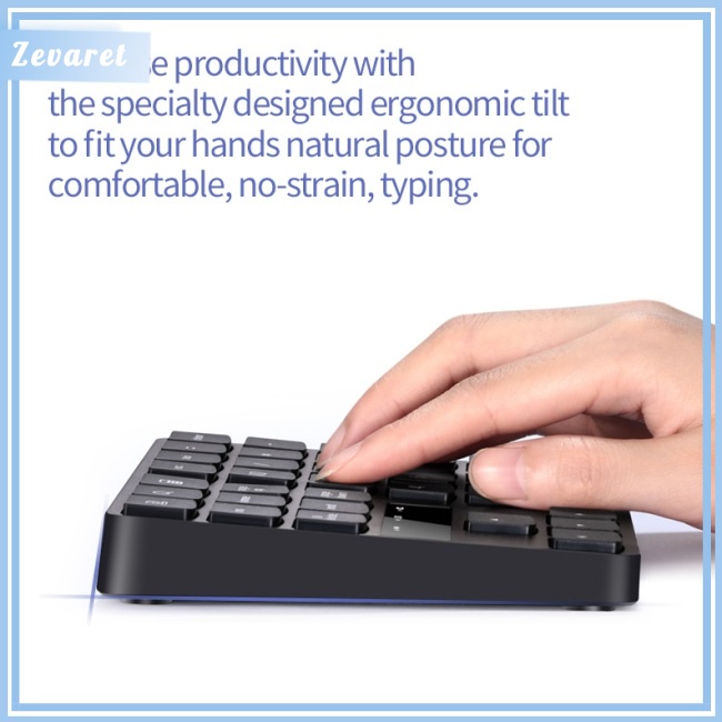 Bàn Phím Zevaret 2.4g Không Dây 35 Nút Bấm Màu Đen Đa Phương Tiện