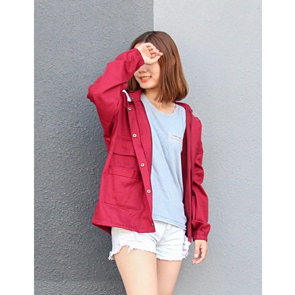 Áo khoác nữ kaki kèm mũ FREE size phong cách năng động AKD22F | BigBuy360 - bigbuy360.vn