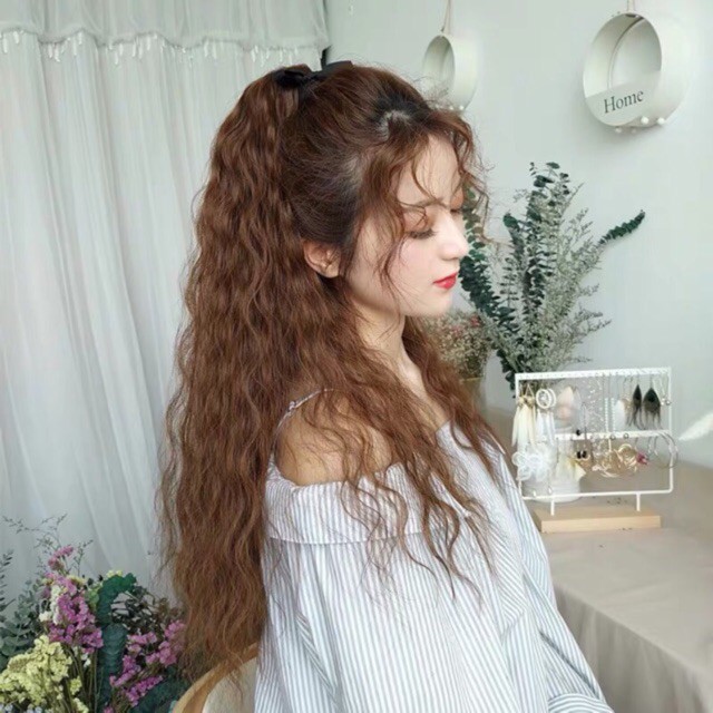 Tóc giả cột xù mì 💄FREESHIP💄 Tóc giả nữ xoăn sóng xù mì