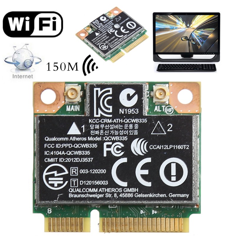 Thẻ Wifi Bluetooth 4.0 PCI-E wb335 ar9565 sps cho HP qcs