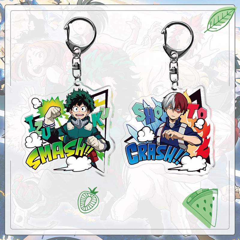 flowersqueen Móc khóa Acrylic họa tiết nhân vật trong My Hero Academia