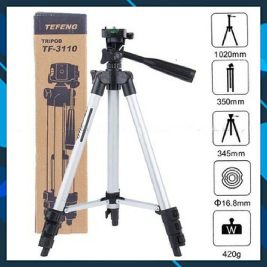 Gậy chụp ảnh 3 chân Tripod 3110 có kẹp điện thoại 3 chân kéo dài cao 1020mm - Giá đỡ chụp hình, Livestream, quay Tiktok