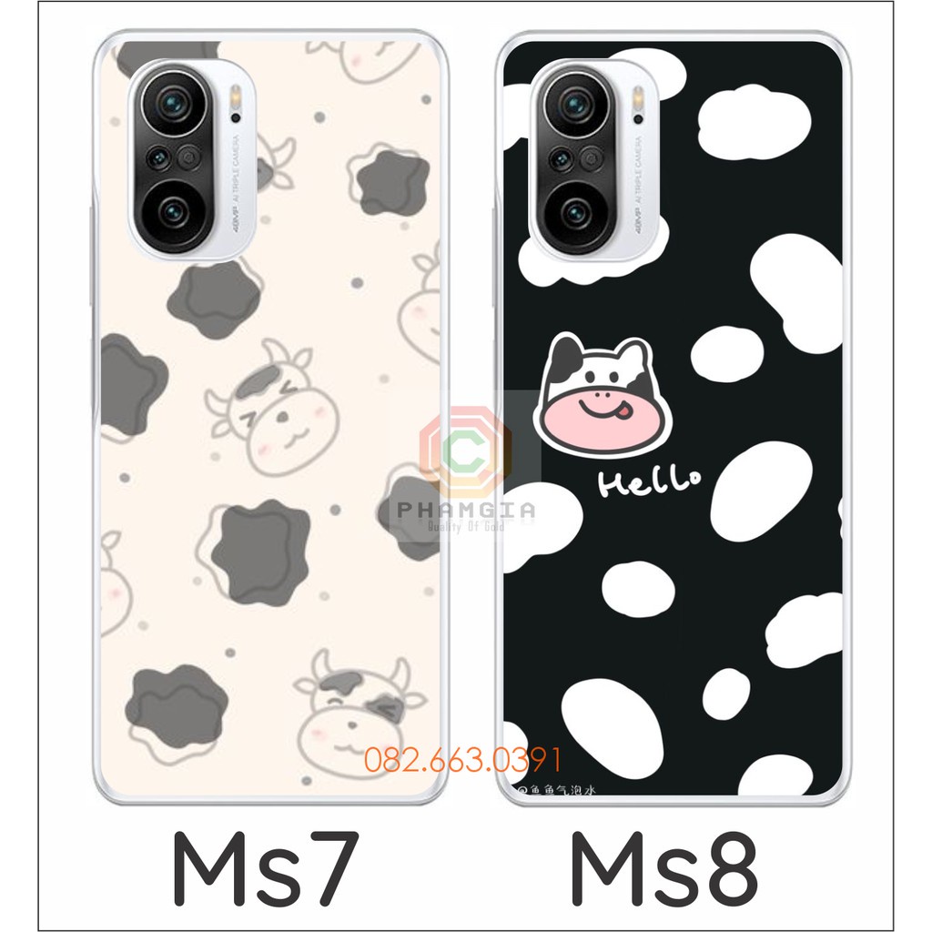 Ốp lưng Xiaomi Redmi K40 / K40 Pro 5G / Xiaomi 11i / Poco F3 dẻo trong in hình bò sữa siêu dễ thương