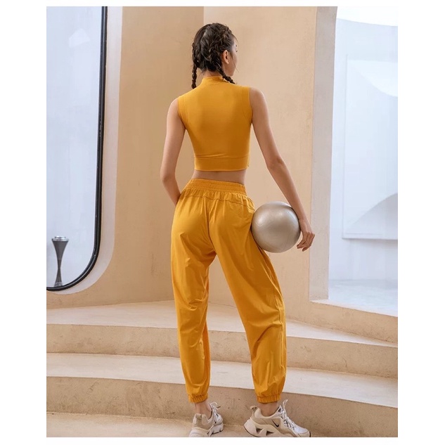 Set Bộ Jogger Thun Lụa Siêu Mềm Mại Tập Gym Yoga Chạy Nhảy Múa Đều Duyên Dáng