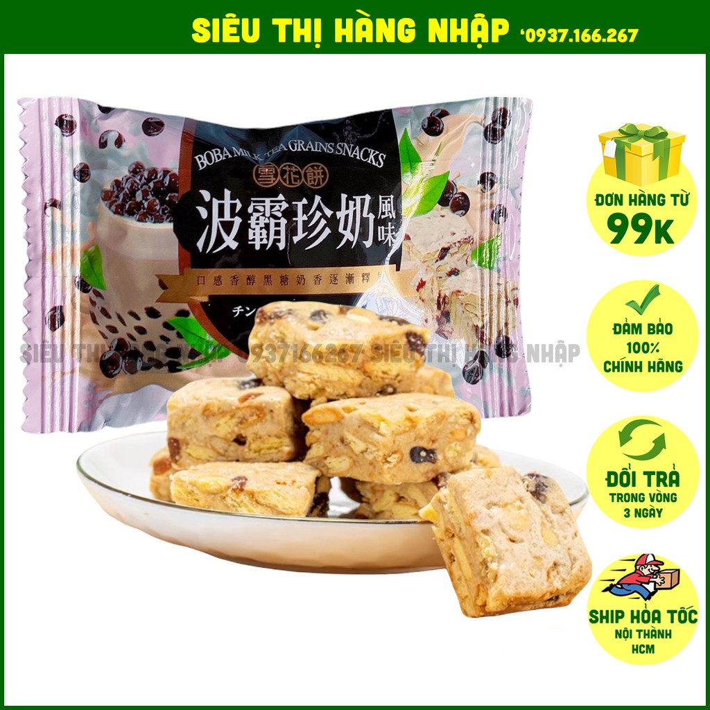 Bánh nougat ngũ cốc trà sữa hạt trân châu Boba Yuki & Love Đài Loan 144g | BigBuy360 - bigbuy360.vn