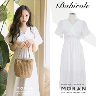 Váy trắng chun eo sang chảnh MORAN- Kèm ảnh thật (ORDER)
