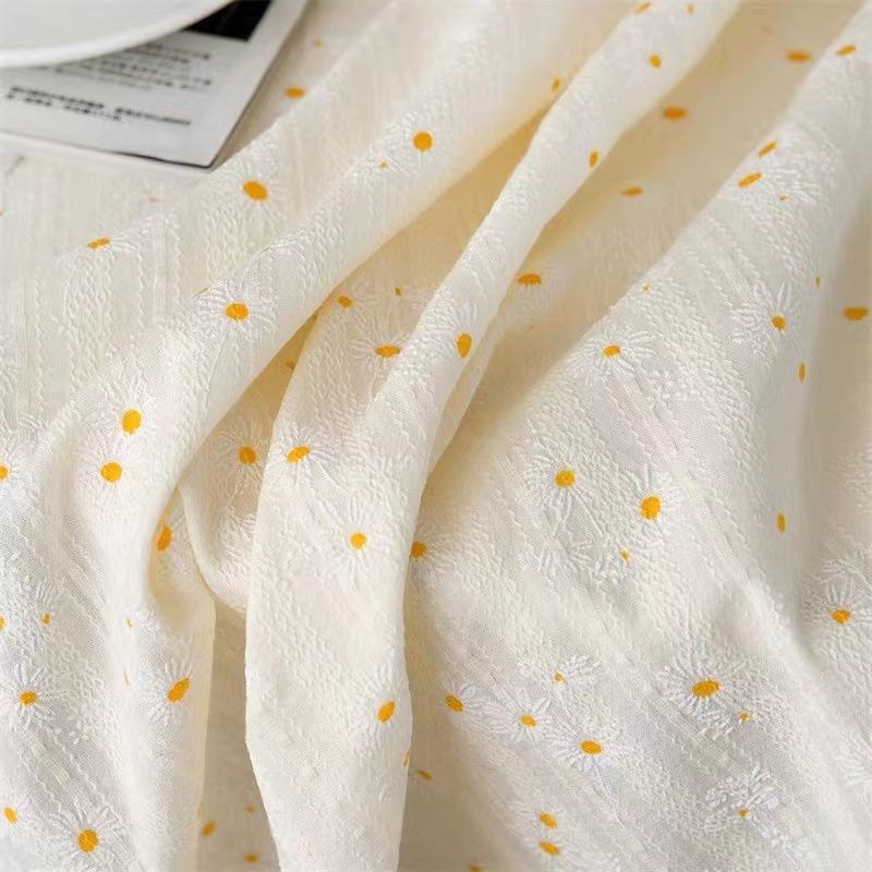 Khăn Trải Bàn Vải Cotton Lanh Cao Cấp Họa Tiết Hoa Cúc Xinh Xắn Phong Cách Nhật Bản