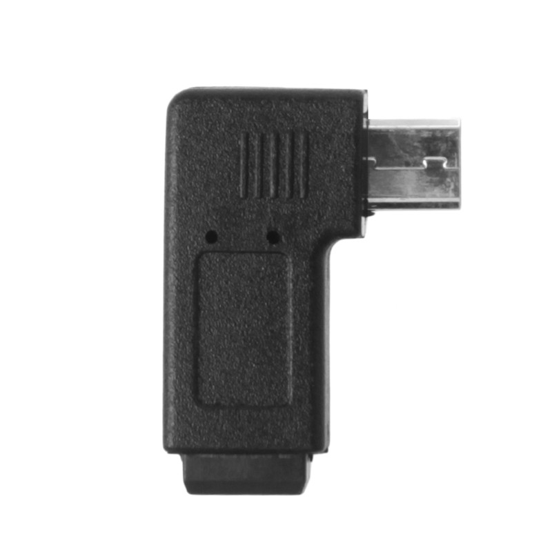 90° Left & Right Angled Mini USB 5Pin Female To Micro USB Male Data Sync Adapter