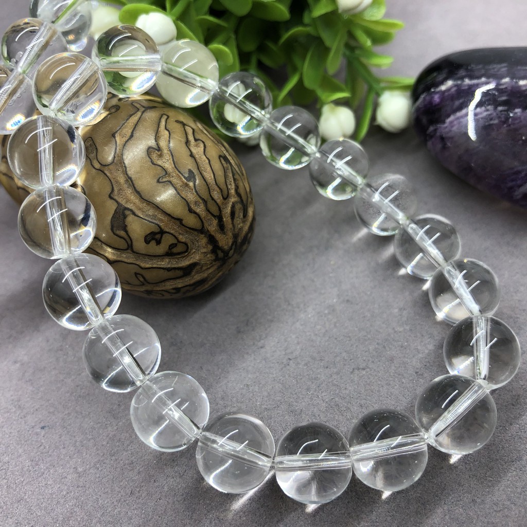 Vòng Tay Chuỗi Hạt Đá Thạch Anh Màu Trắng Kích Thước 6 / 8 / 10 / 12mm