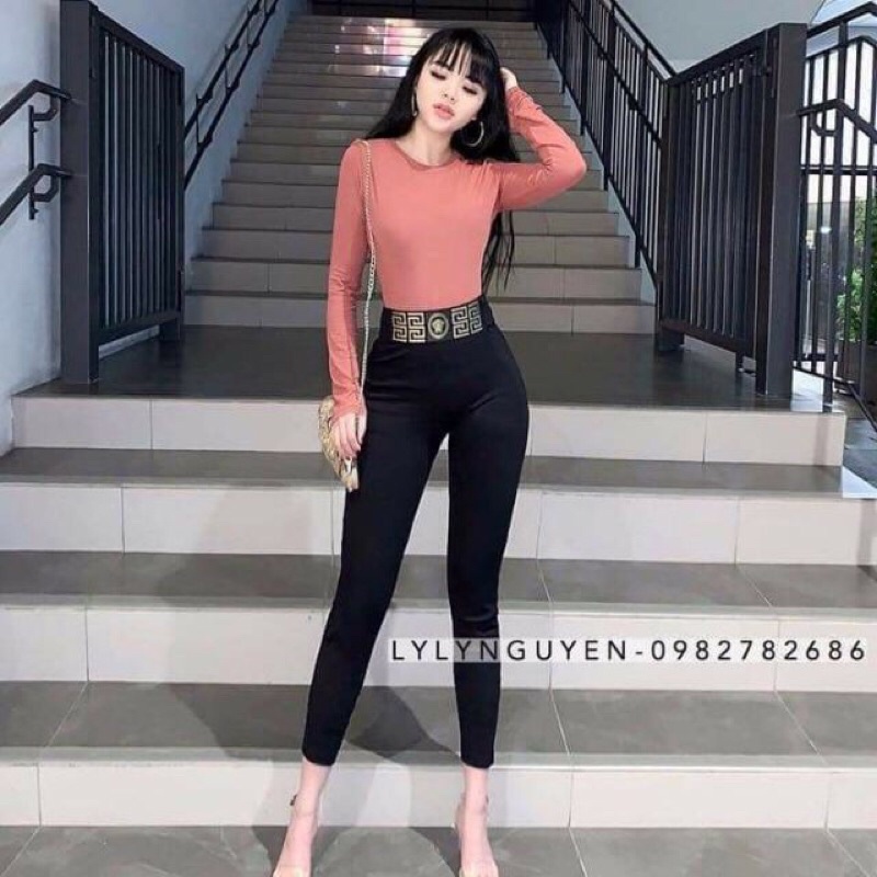 Quần legging nữ cạp cao xuất Hàn siêu co giãn | BigBuy360 - bigbuy360.vn