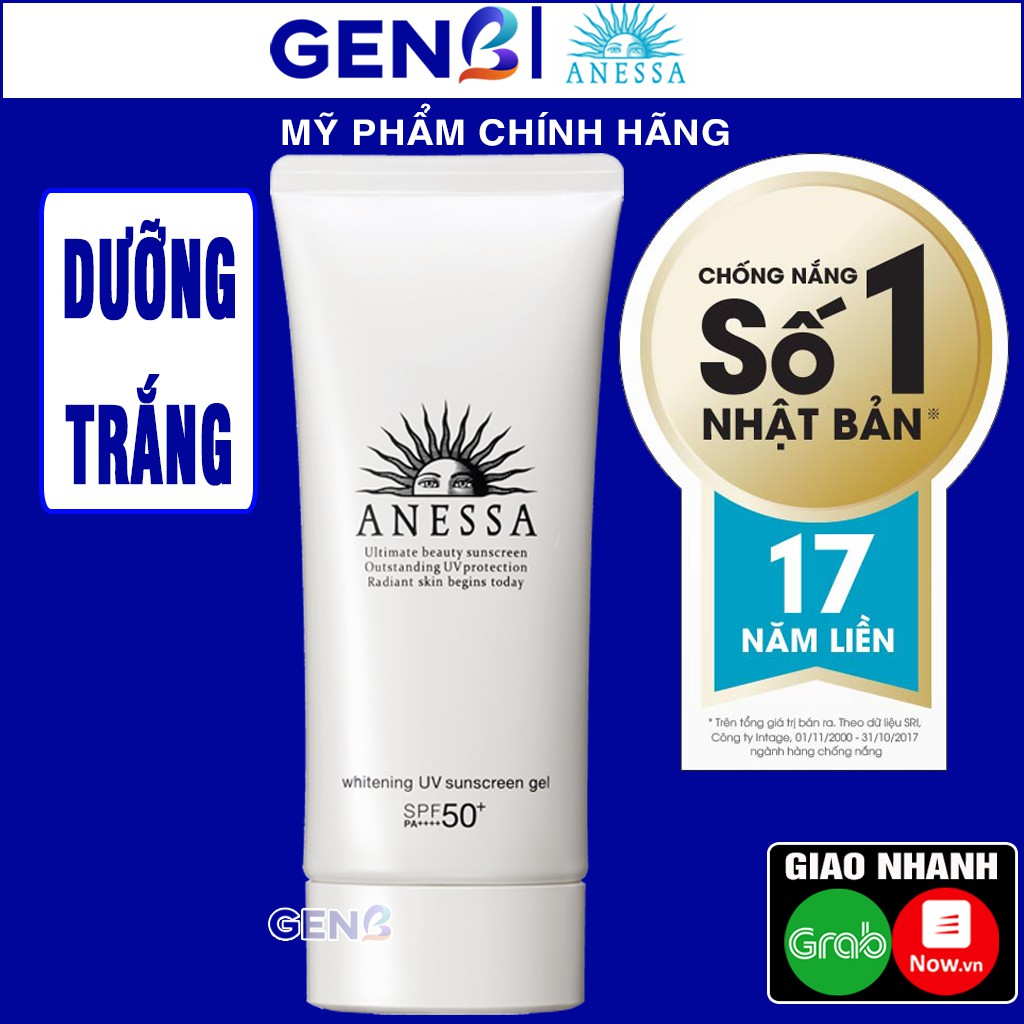 Kem Chống Nắng [DƯỠNG TRẮNG Dạng GEL] Anessa 90g - Dưỡng Da Anessa Whitening UV Sunscreen SPF50+ PA++++ - Mỹ Phẩm GENB