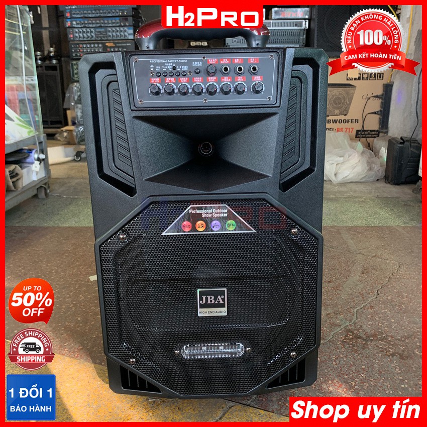 Loa kéo karaoke JBA T6C H2PRO bass 30, 300W, 2 micro, có điều khiển, điện 220V12V ( tặng dây kẹp acquy 12V trị giá 69K )