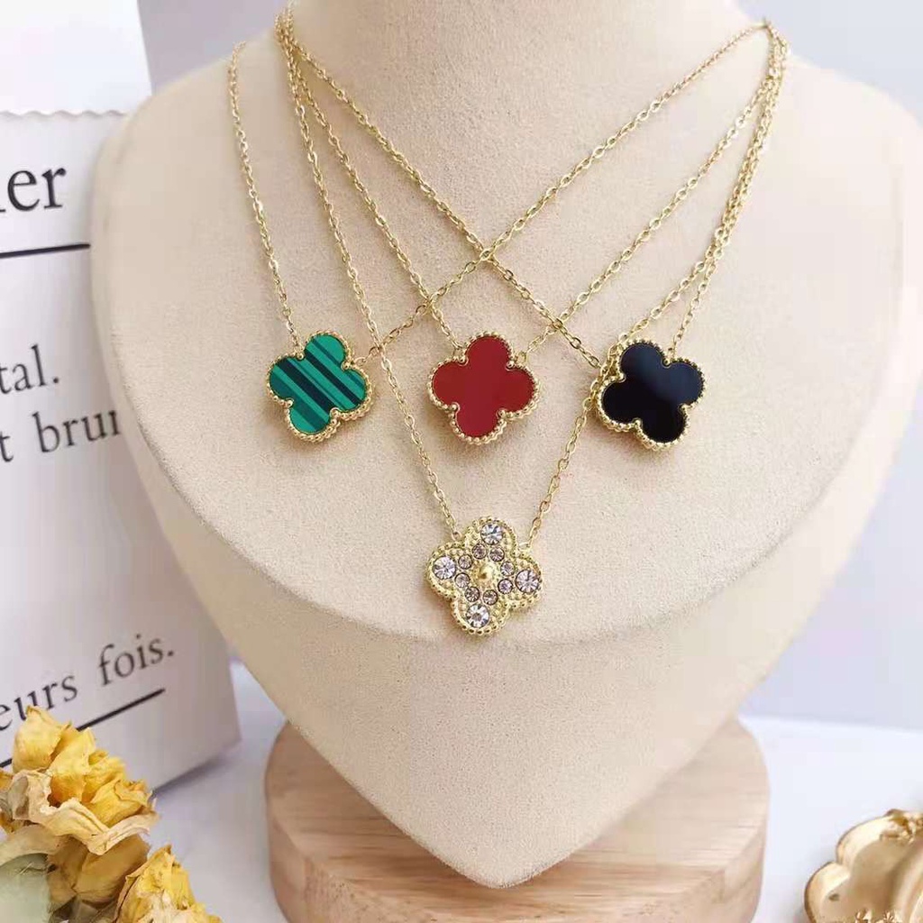 Dây chuyền thép không gỉ không phai mặt hình hoa thời trang sành điệu cho nữ