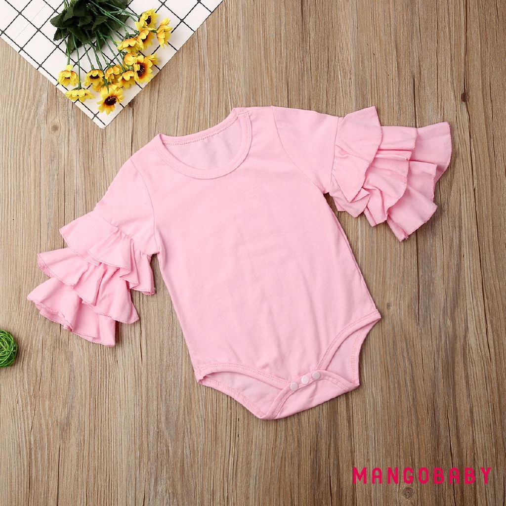 Bộ Áo Liền Quần Một Lớp Tay Dài Vải Cotton Dành Cho Bé Gái Sơ Sinh