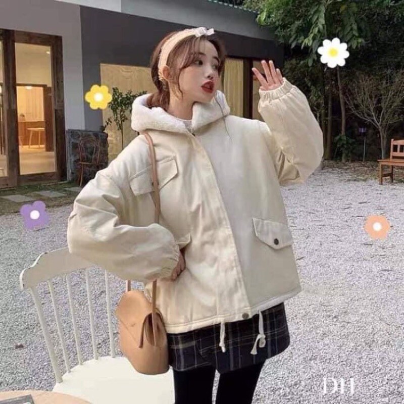 Áo khoác kaki lót lông siêu dày siêu ấm HANA159 | BigBuy360 - bigbuy360.vn